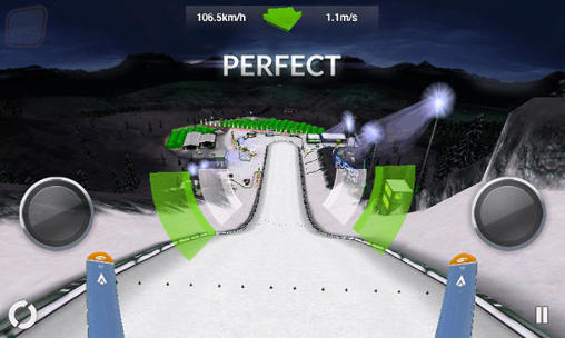Gameplay of the Super ski jump for Android phone or tablet.
