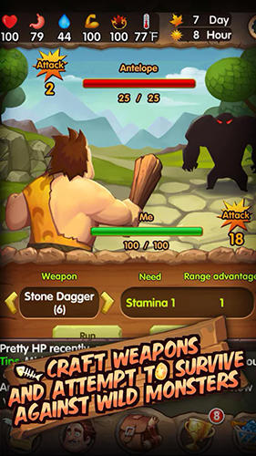 Gameplay of the Survival of primitive for Android phone or tablet.