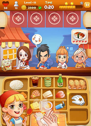 Sushi master: Cooking story - Android game screenshots.