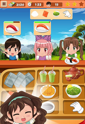 Sushi restaurant craze: Japanese chef cooking game - Android game screenshots.