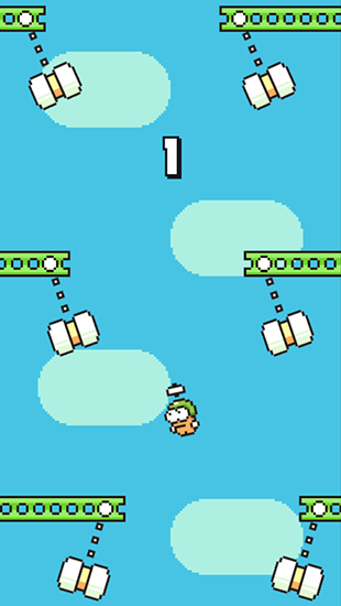 Gameplay of the Swing copters for Android phone or tablet.