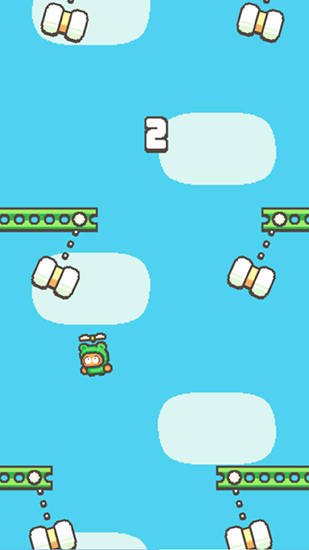 Gameplay of the Swing copters 2 for Android phone or tablet.