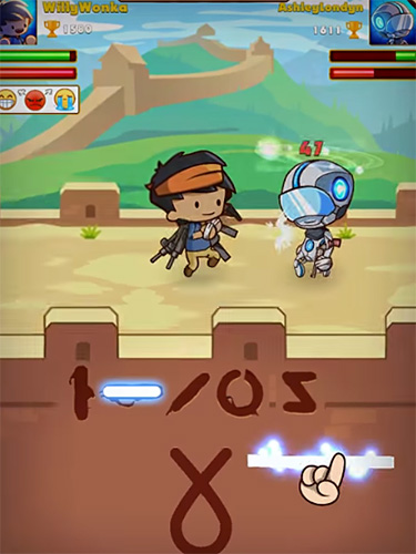 Swipe fighter heroes: Fun multiplayer fights - Android game screenshots.