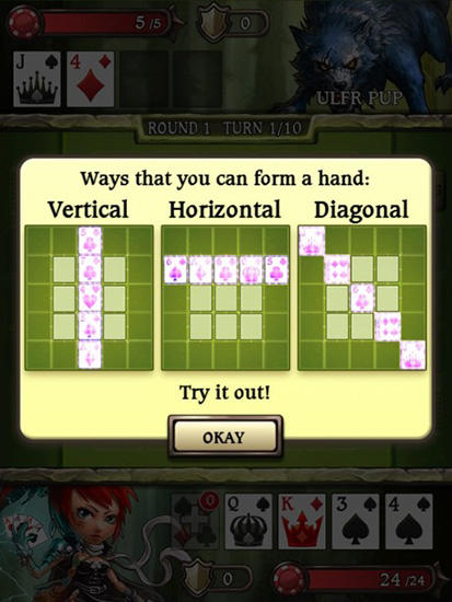Gameplay of the Swords and poker: Adventures for Android phone or tablet.