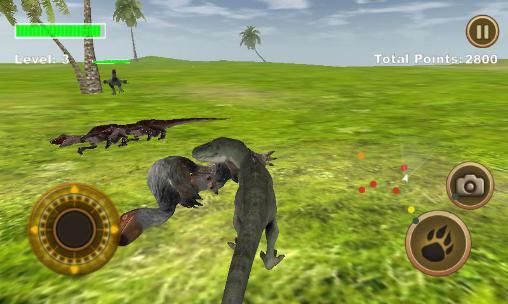 Gameplay of the T-Rex survival simulator for Android phone or tablet.