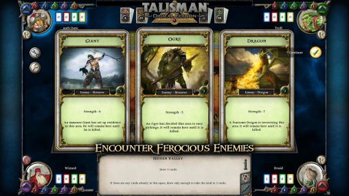 Gameplay of the Talisman: Digital edition for Android phone or tablet.