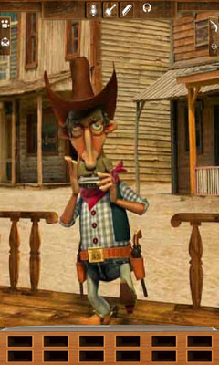 Gameplay of the Talking Cowboy for Android phone or tablet.