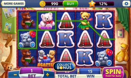 Gameplay of the Teddy bears slots: Vegas for Android phone or tablet.
