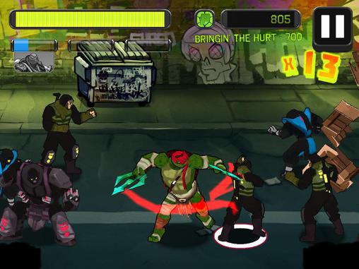 Gameplay of the Teenage mutant ninja turtles: Brothers unite for Android phone or tablet.