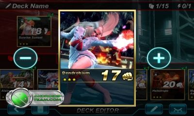 Gameplay of the Tekken Card Tournament for Android phone or tablet.