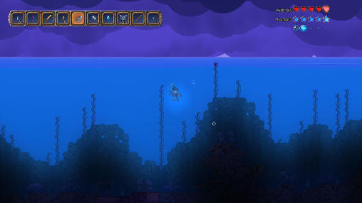 Gameplay of the Terraria: Otherworld for Android phone or tablet.