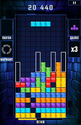 Gameplay of the Tetris blitz for Android phone or tablet.