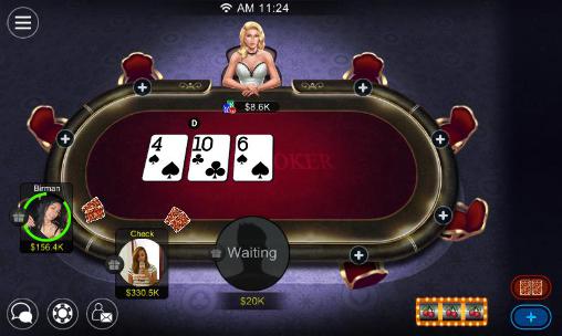 Gameplay of the Texas holdem: Dinger poker for Android phone or tablet.