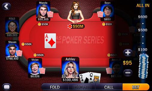 Gameplay of the Texas holdem: Poker series for Android phone or tablet.