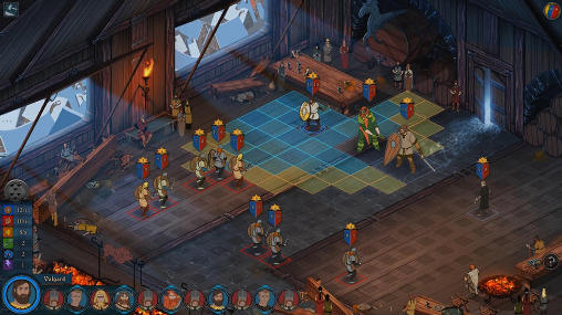 Gameplay of the The banner saga for Android phone or tablet.
