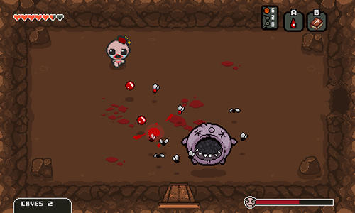 Gameplay of the The binding of Isaac: Rebirth for Android phone or tablet.
