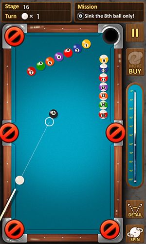 Gameplay of the The king of pool billiards for Android phone or tablet.