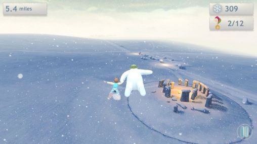 Gameplay of the The snowman & the snowdog game for Android phone or tablet.