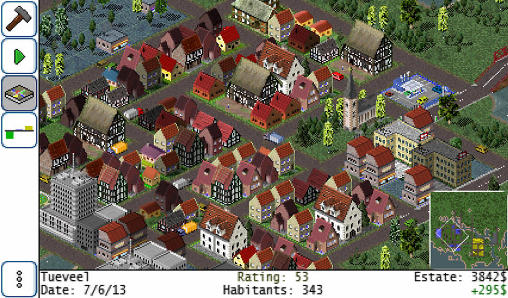 Gameplay of the Theotown for Android phone or tablet.