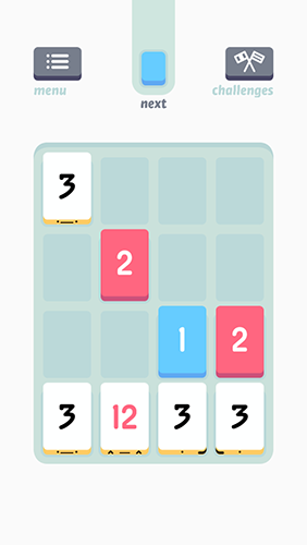 Gameplay of the Threes! for Android phone or tablet.