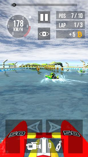 Gameplay of the Thumb boat racing HD for Android phone or tablet.