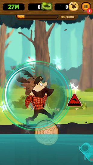Gameplay of the Thunder Jack's log runner for Android phone or tablet.