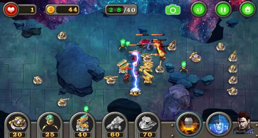 Gameplay of the Tower defense: Galaxy TD for Android phone or tablet.