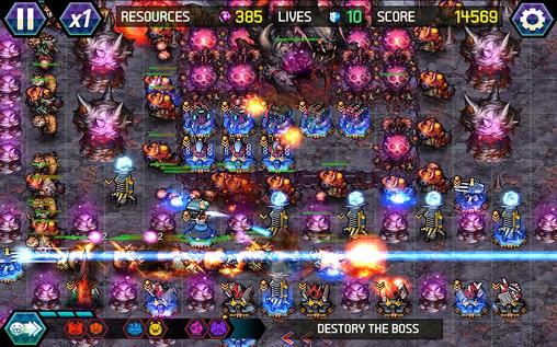 Gameplay of the Tower defense: Infinite war for Android phone or tablet.