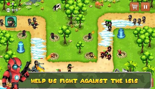Gameplay of the Tower defense: ISIS war for Android phone or tablet.