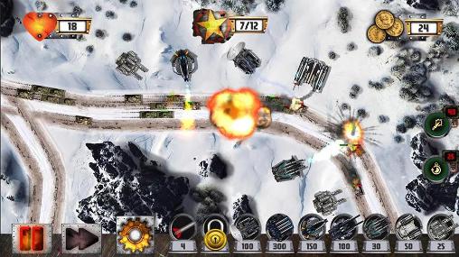Gameplay of the Tower defense: Tank war for Android phone or tablet.
