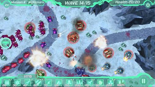 Gameplay of the Tower defense zone for Android phone or tablet.