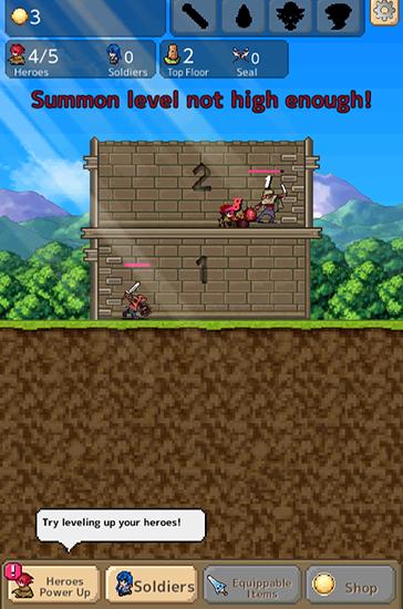 Gameplay of the Tower of hero for Android phone or tablet.