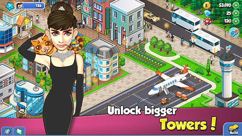 Gameplay of the Tower sim: Celebrities city. Trump and Hillary for Android phone or tablet.