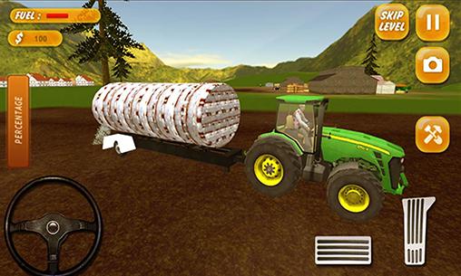 Gameplay of the Tractor farming simulator 2017 for Android phone or tablet.