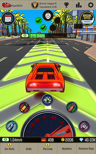 Traffic clicker: Idle racing, blocky car crash 3D - Android game screenshots.
