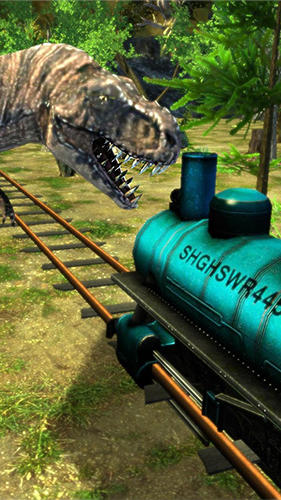 Gameplay of the Train simulator: Dinosaur park for Android phone or tablet.
