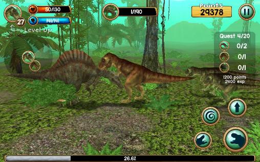 Gameplay of the Tyrannosaurus rex sim 3D for Android phone or tablet.