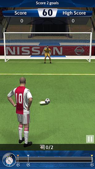 Gameplay of the UEFA champions league: PES flick. Pro evolution soccer for Android phone or tablet.