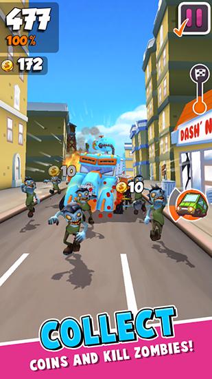 Gameplay of the Undead city run for Android phone or tablet.