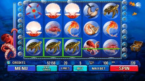 Gameplay of the Under the sea: Slot machine for Android phone or tablet.