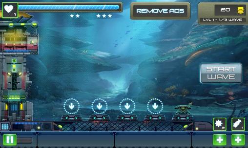 Gameplay of the Undersea attack: Tower defense for Android phone or tablet.