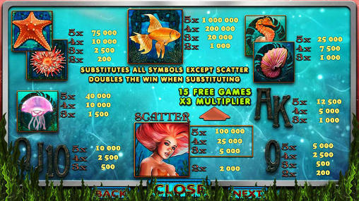 Gameplay of the Undines deep: Slot for Android phone or tablet.