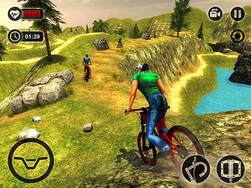 Uphill offroad bicycle rider - Android game screenshots.
