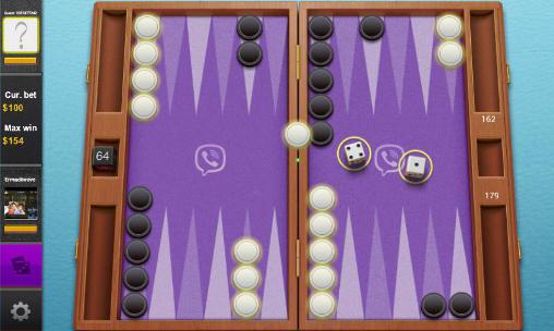Gameplay of the Viber backgammon for Android phone or tablet.