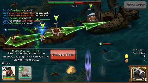 Gameplay of the War pirates for Android phone or tablet.