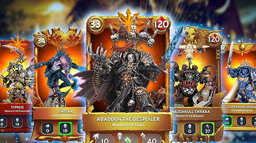 Warhammer combat cards - Android game screenshots.