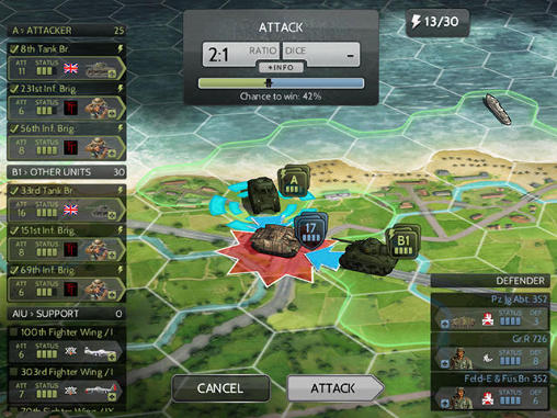 Gameplay of the Wars and battles for Android phone or tablet.