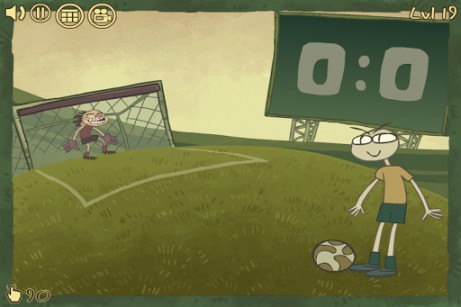 Gameplay of the Weird football escape for Android phone or tablet.