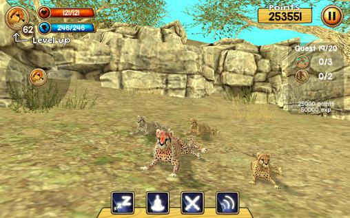 Gameplay of the Wild cheetah sim 3D for Android phone or tablet.