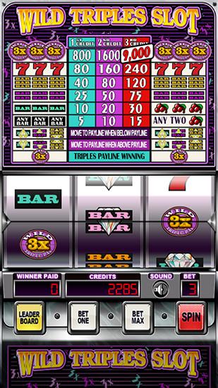 Gameplay of the Wild triples slot: Casino for Android phone or tablet.